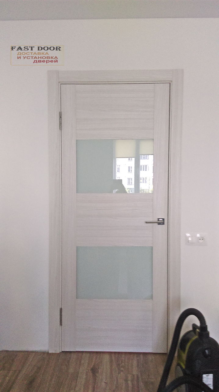 Двери экошпон профильдорс 21Х со стеклом белый триплекс