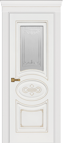 Дверь Эстель Бианка ДO (золото). Цвет: белый