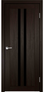 Дверь Брама Porta P14. Цвет: орех макадамия, черное стекло