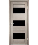 Дверь Брама Porta P18. Цвет: лиственница крем, стекло черное